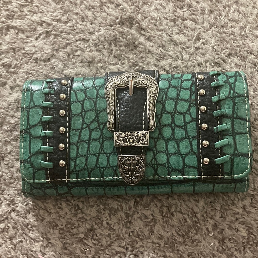 New, belt buckle, green/blue, pretty